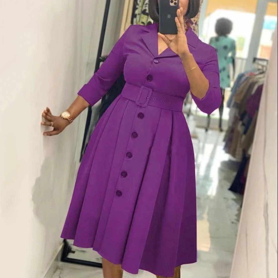 Elegant African Dresses Africa Clothing Office Lady Party Slim Dress Dashiki Ankara Outfits Robe Spring Summer Full for Women