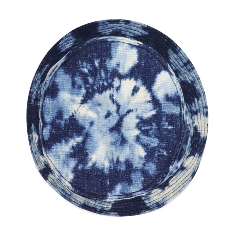 Wholesale Design Fashion Fisherman Cap Custom Logo Tie Dye Printing Colorful Denim Bucket Hat