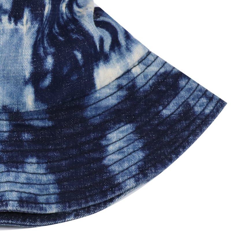 Wholesale Design Fashion Fisherman Cap Custom Logo Tie Dye Printing Colorful Denim Bucket Hat