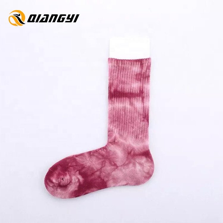 No MOQ Custom logo embroidery socks designer cotton sport socks crew tie dye socks for men