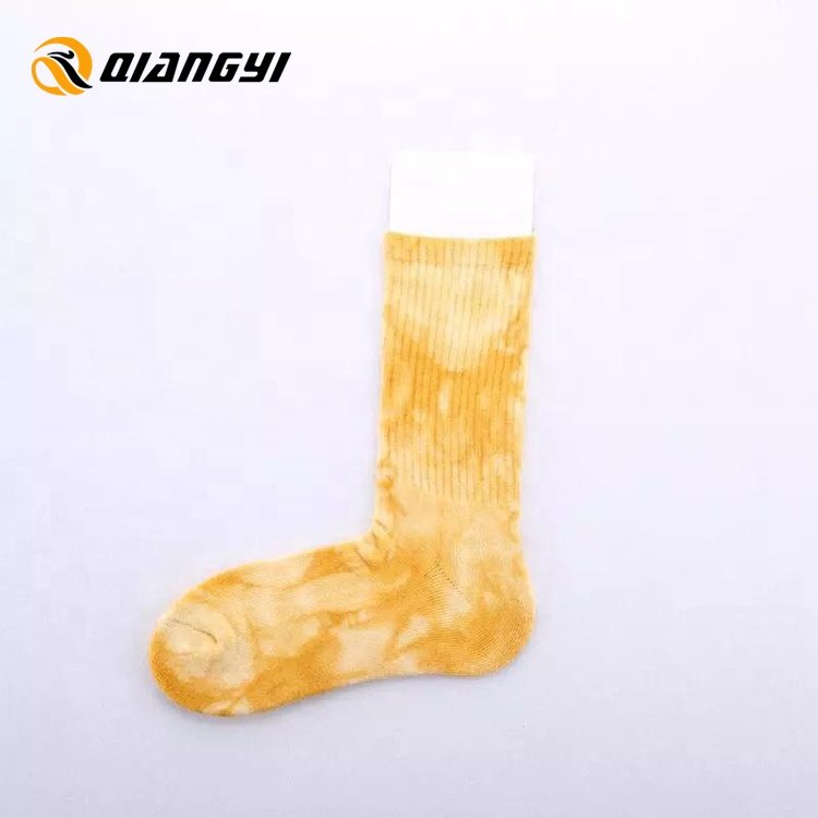 No MOQ Custom logo embroidery socks designer cotton sport socks crew tie dye socks for men