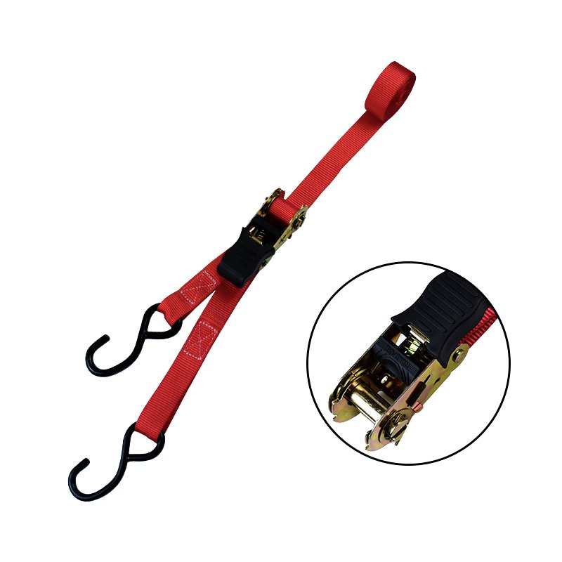 4pcs of 1 inch 15 feet Cargo Lashing Bike Strap Ratchet Tie Down Set with Coated S Hook