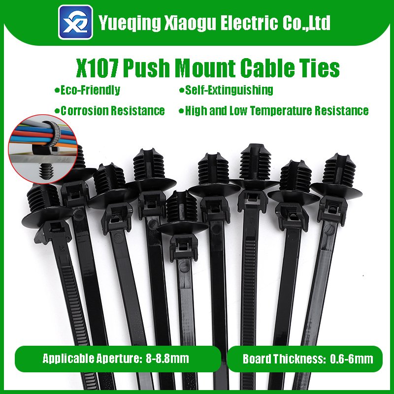 Push Mount Style Nylon Cable Zip Ties with Innovative Fir Tree Head Design