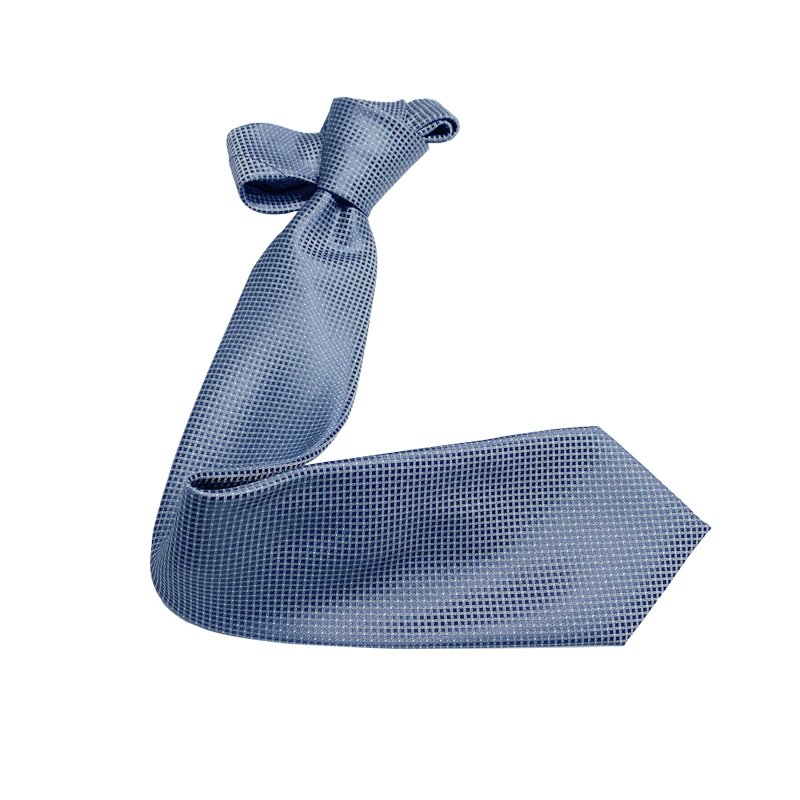 Direct Manufacture 2022 Popular Geometric Silk Necktie Set 7/8cm Width 7 Fold Blue Business Silk Ties Classic Woven Handmade Tie