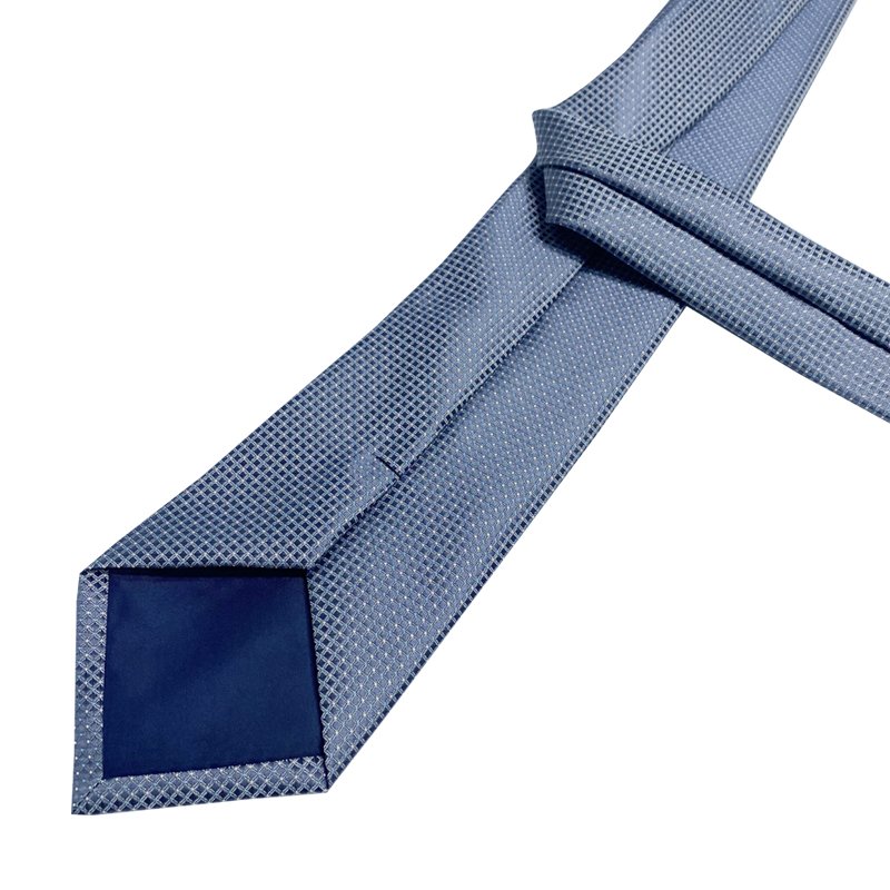 Direct Manufacture 2022 Popular Geometric Silk Necktie Set 7/8cm Width 7 Fold Blue Business Silk Ties Classic Woven Handmade Tie