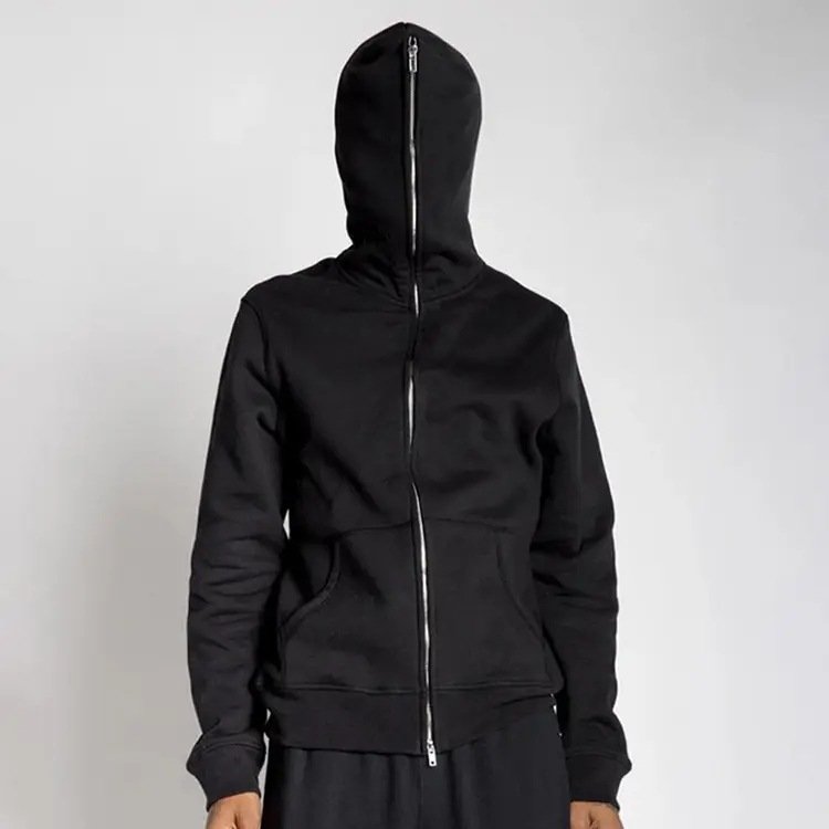 Punk Streetwear High Quality Cotton Custom Digital Printing Oversized Full Face Zip Up Hoodies Jacket Men fullzip hoodie