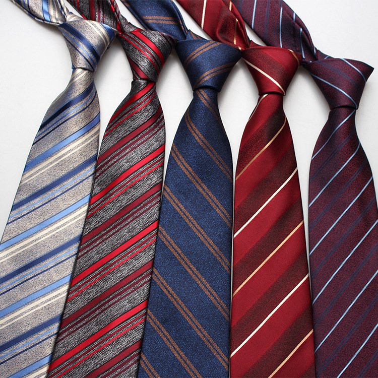 Fashion Men's Classical Stripes Formal Tie Colorful Jacquard Business Casual Tie Wedding Suit Decorations Accessories Tie