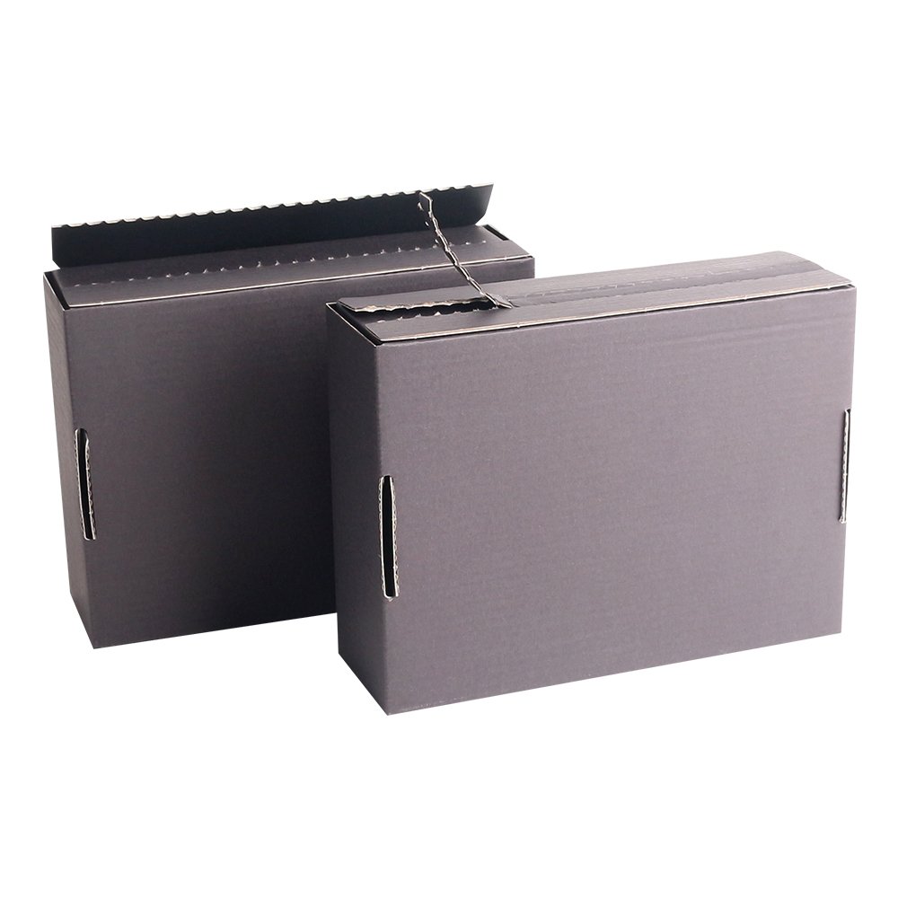 Black Folding Mailer Cardboard Packaging Printing Sides Custom Paper Zipper Mailing Boxes with Adhesive Zipper