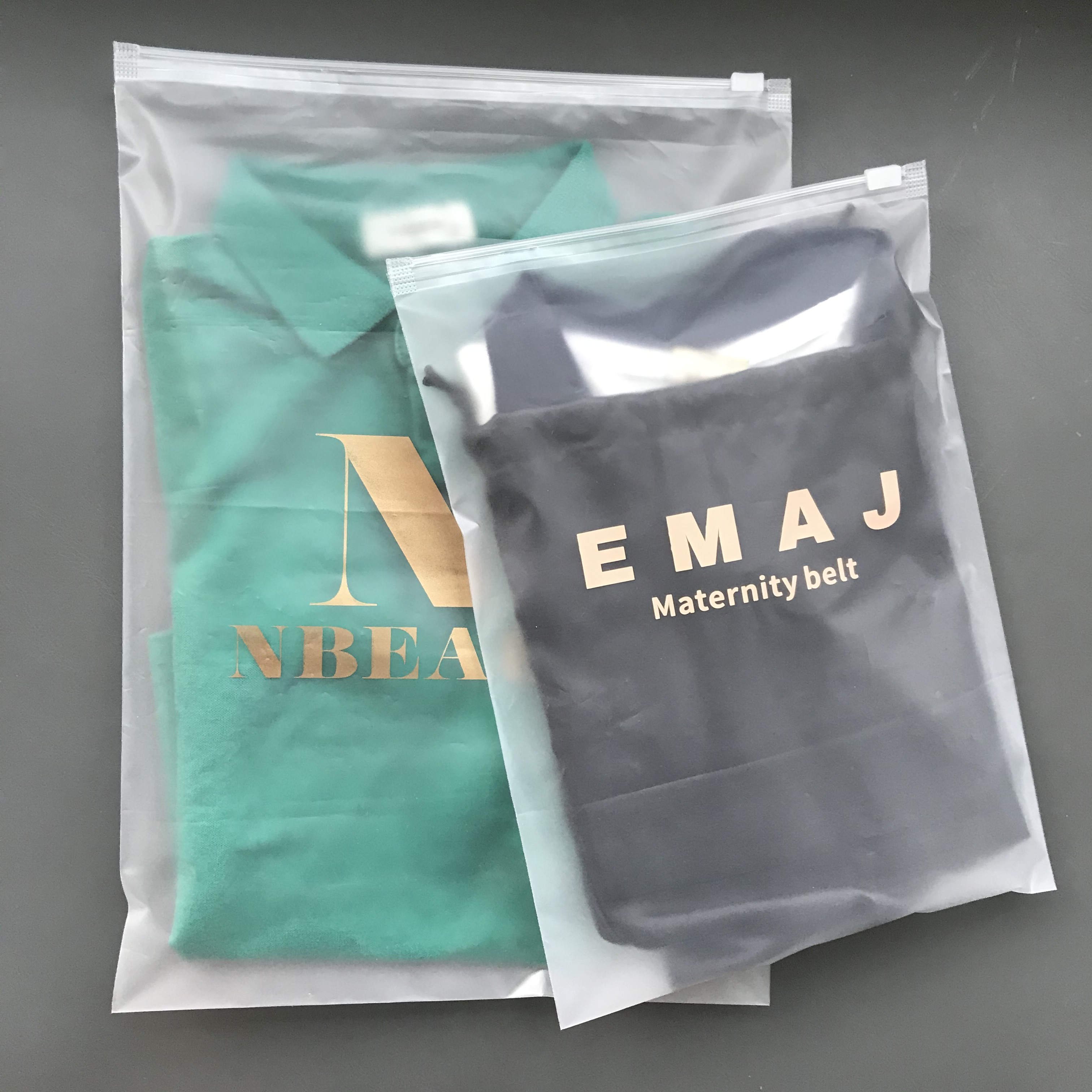 Hot Selling Product T Shirt Packing Zipper Bag Custom Own Logo Zipper Bag Frosted Plastic Packaging Bag