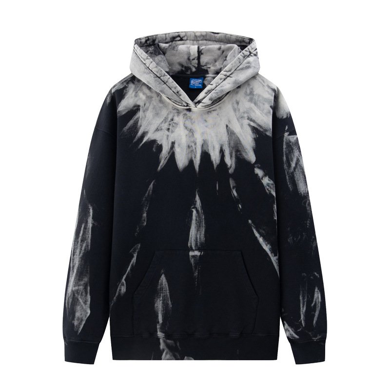 Wholesale Hoodie Tie Dye 3d Print Acid Wash Hoodie Heavyweight Cotton French Terry Tie Dye Hoodie