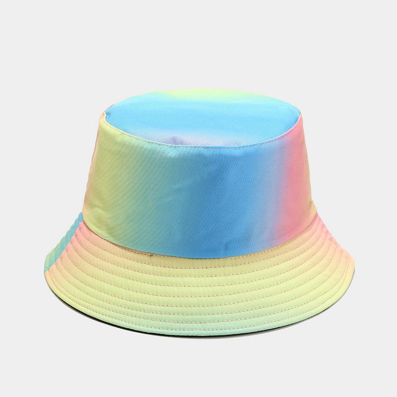 WDD77 Foldable Outdoor Sun Hat Spring Summer Bucket Hat European American New Fashion Trendy Tie-Dye Fisherman Hat