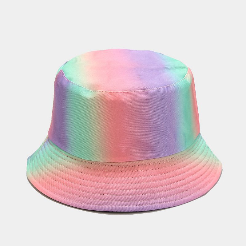 WDD77 Foldable Outdoor Sun Hat Spring Summer Bucket Hat European American New Fashion Trendy Tie-Dye Fisherman Hat
