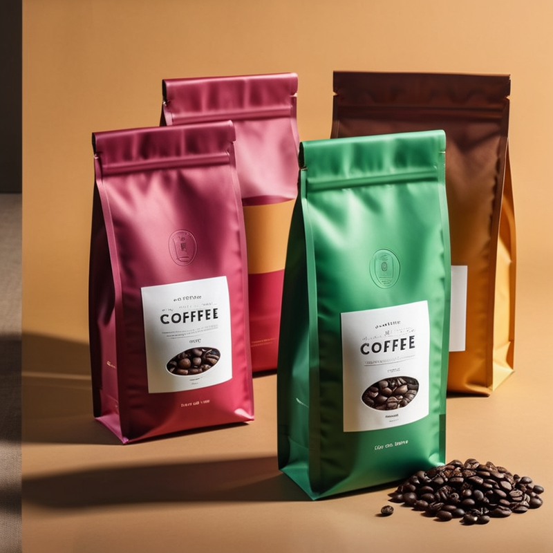 Smell Proof Biodegradable Flat Bottom Bags Eco friendly Kraft Paper Coffee Bean Packaging Bag With Zipper Valve And Tin Tie