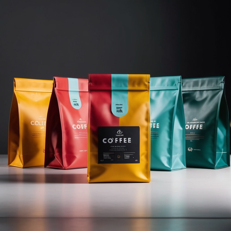 Smell Proof Biodegradable Flat Bottom Bags Eco friendly Kraft Paper Coffee Bean Packaging Bag With Zipper Valve And Tin Tie