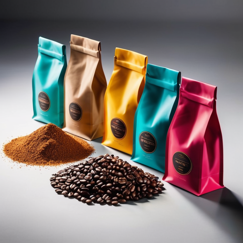 Smell Proof Biodegradable Flat Bottom Bags Eco friendly Kraft Paper Coffee Bean Packaging Bag With Zipper Valve And Tin Tie