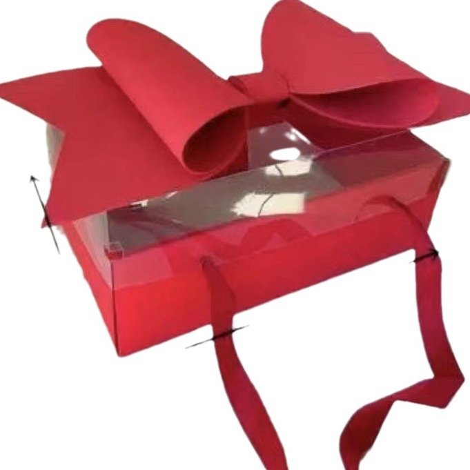 Butterfly Flower Transparent Paper Gift Box Handheld Bowknot Cake Box for Valentine's Day Fruit and Rose Packaging