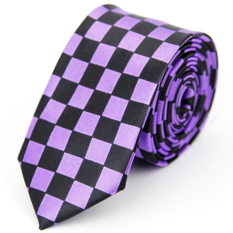 Factory Prices High Quality Polyester Hot Pink Green Blue Plaid Tie Promotional Custom Logo Fashion Polyester Tie