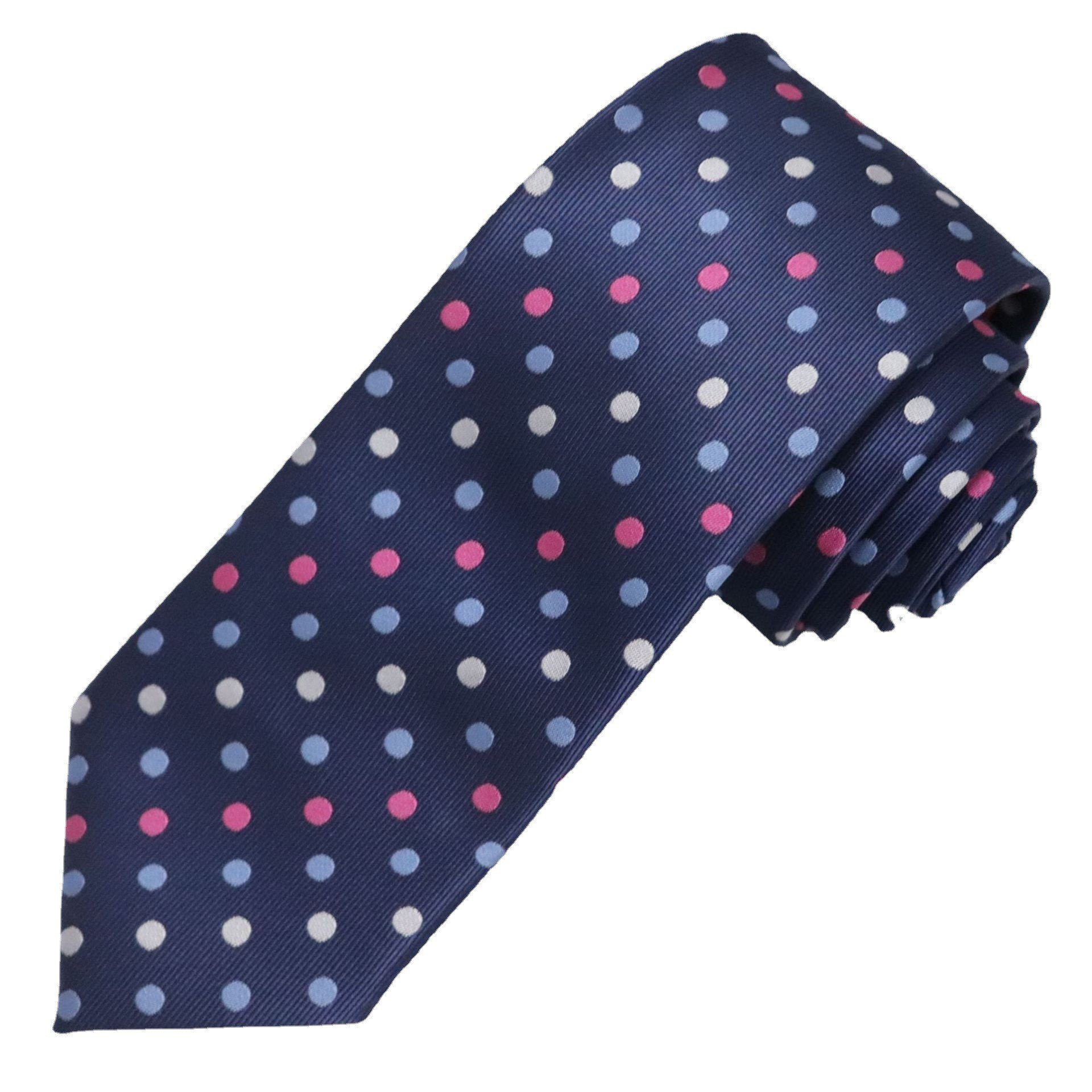 wholesale polyester business necktie high-grade classical handmade ties men's 100% polyester dot neck tie
