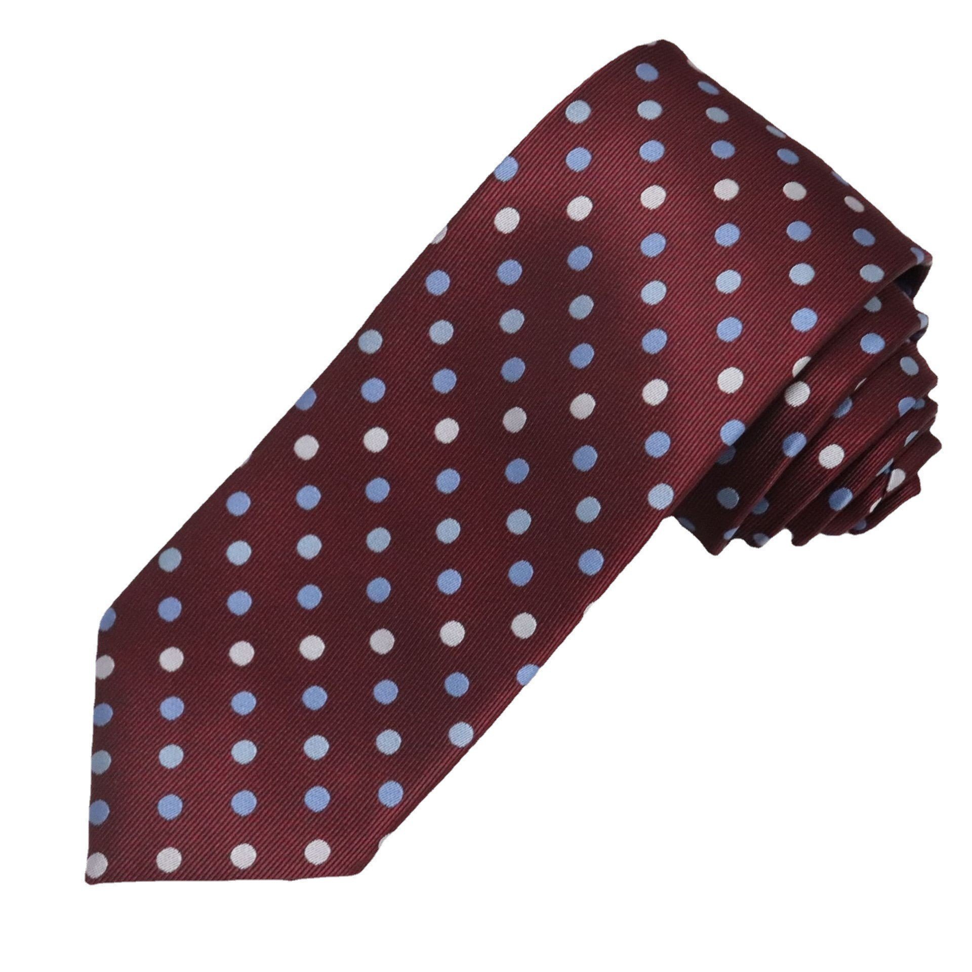 wholesale polyester business necktie high-grade classical handmade ties men's 100% polyester dot neck tie