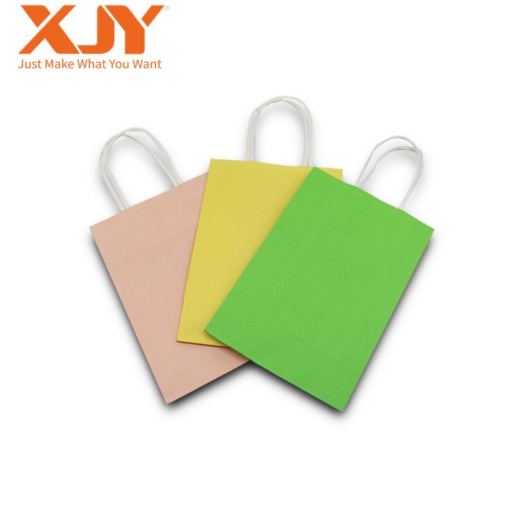 XJY underwear tshirt clothes packing Custom logo printable reusable shopping paper bag with handle