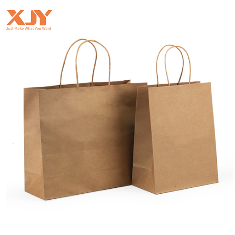 XJY underwear tshirt clothes packing Custom logo printable reusable shopping paper bag with handle