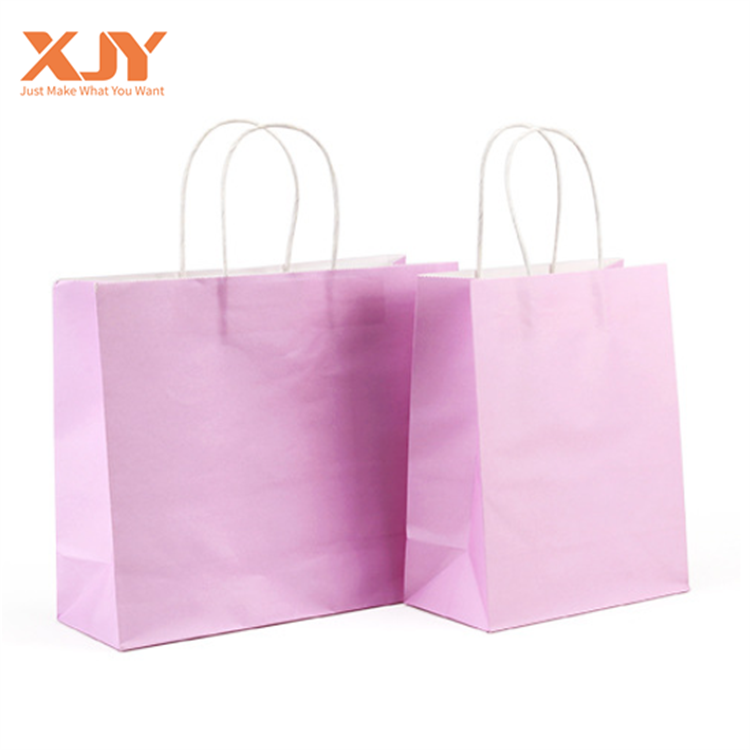 XJY underwear tshirt clothes packing Custom logo printable reusable shopping paper bag with handle