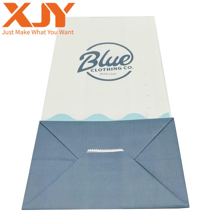 XJY underwear tshirt clothes packing Custom logo printable reusable shopping paper bag with handle
