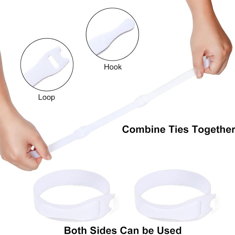 6-inch Adjustable Microfiber Cloth Cable Management Straps Adhesive Hook Loop Cord Organizer Reusable Fastening Cable Tie