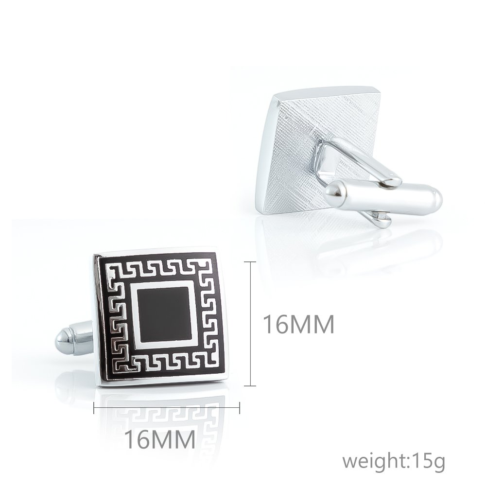 Top Luxury Simple Design Accessory Gift Gentleman Business Wedding Plaid Square Sleeve Cufflinks For Men