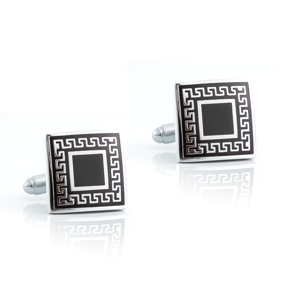 Top Luxury Simple Design Accessory Gift Gentleman Business Wedding Plaid Square Sleeve Cufflinks For Men