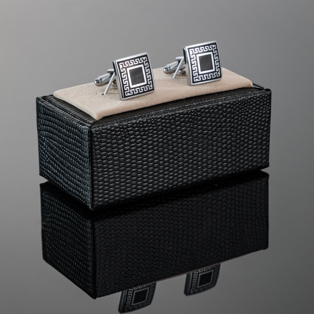 Top Luxury Simple Design Accessory Gift Gentleman Business Wedding Plaid Square Sleeve Cufflinks For Men