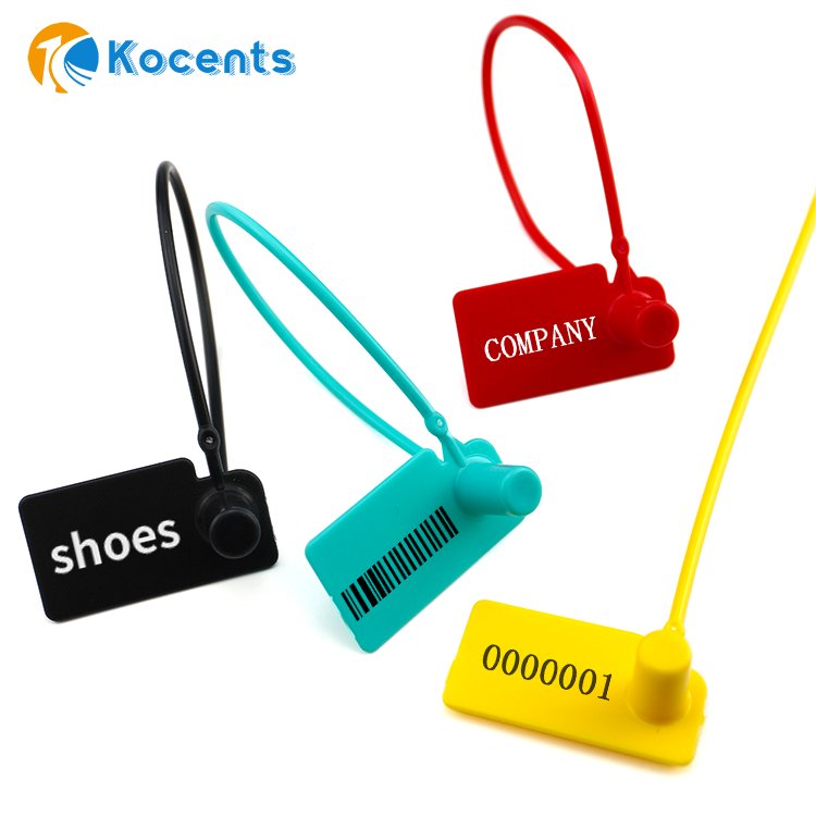 Kocents PTS-012 Top Fashion Universal Plastic Garment Seal Hang Tag Custom Plastic Seal Tie Tags