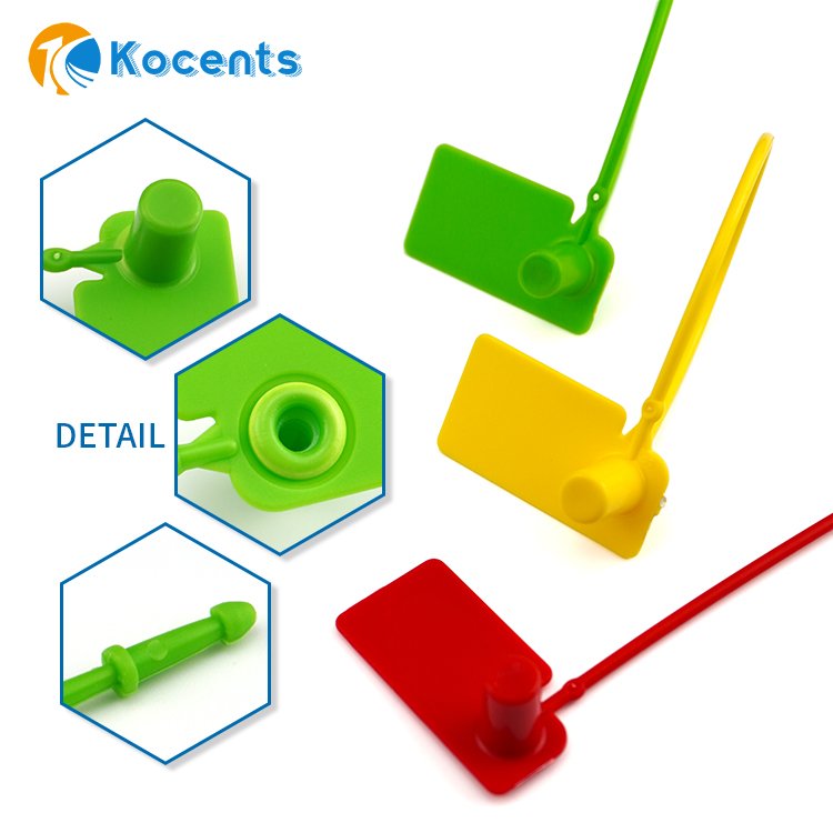 Kocents PTS-012 Top Fashion Universal Plastic Garment Seal Hang Tag Custom Plastic Seal Tie Tags