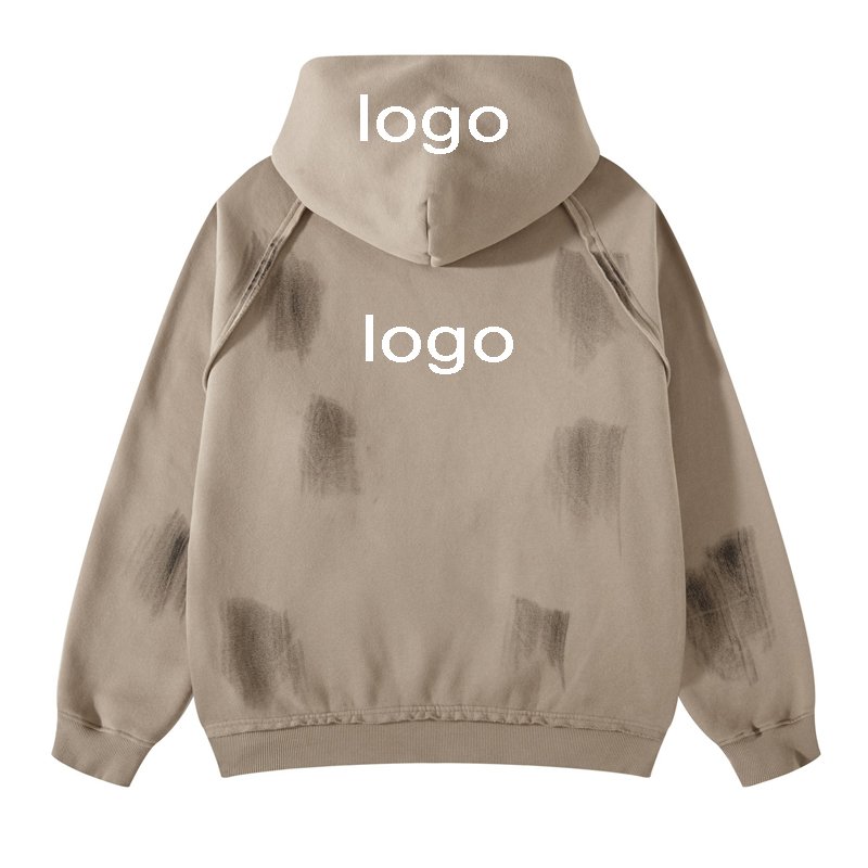 Custom y2k tie dye distressed streetwear unisex hoodies OEM 3D embroidery dirty 460 grams hoodie vintage acid wash men hoodies