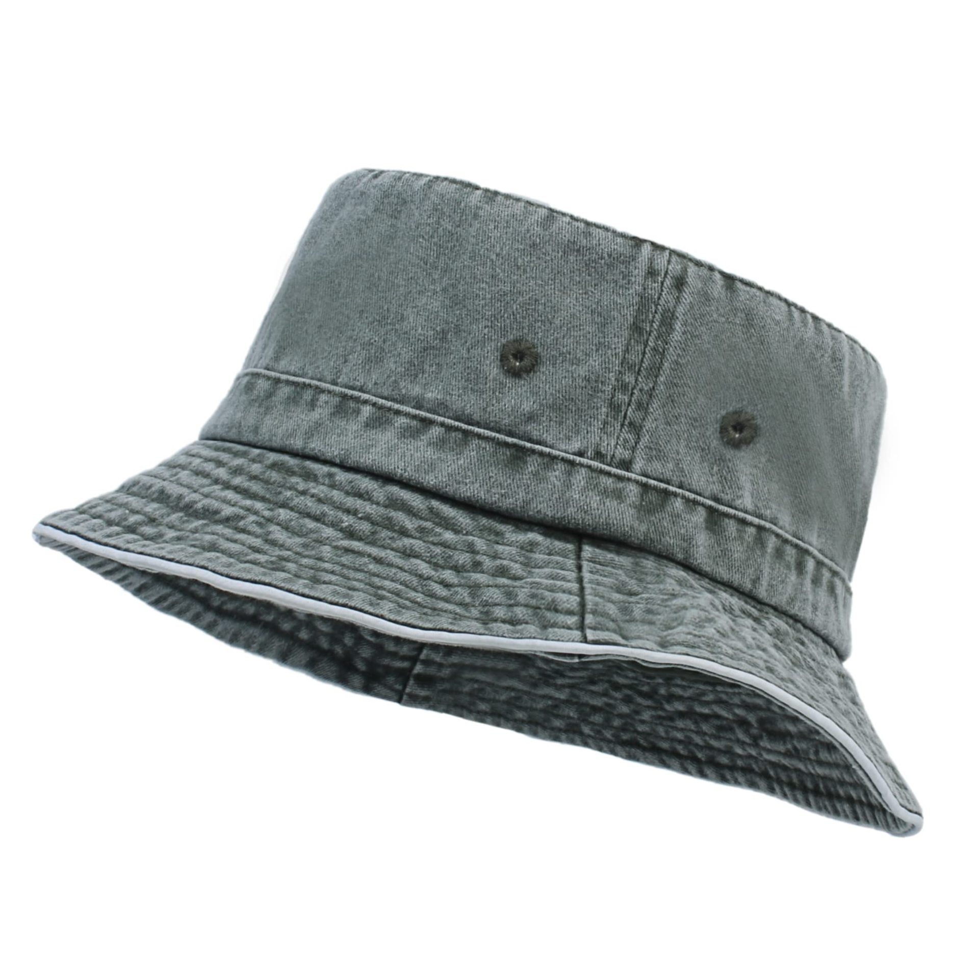 custom fashion vintage wide brim hiking fishing cap washed cotton tie dry denim bucket hat for men women