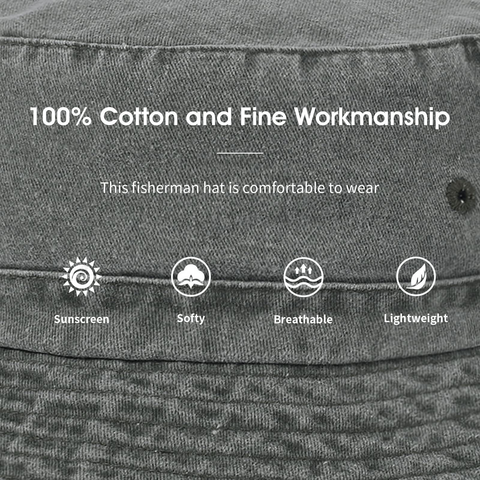 custom fashion vintage wide brim hiking fishing cap washed cotton tie dry denim bucket hat for men women