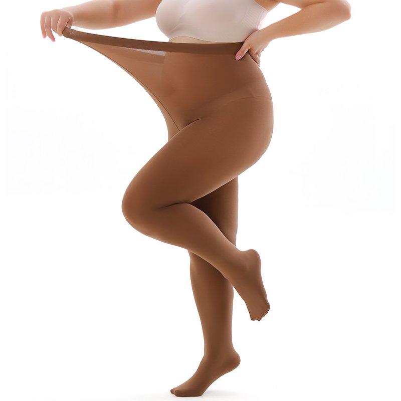 Latest Design Women's Pantyhose Brown Color Transparent Silk Stockings Thin Knitted Breathable Solid Plus Size Stocking