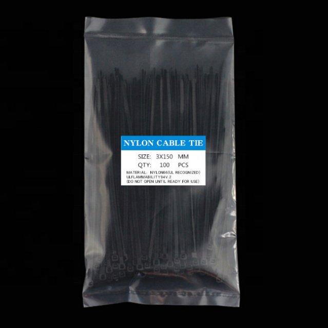 3.6x350 mm length plastic zip tie resist Black color tie wrap/Selflocking nylon 66 cable ties
