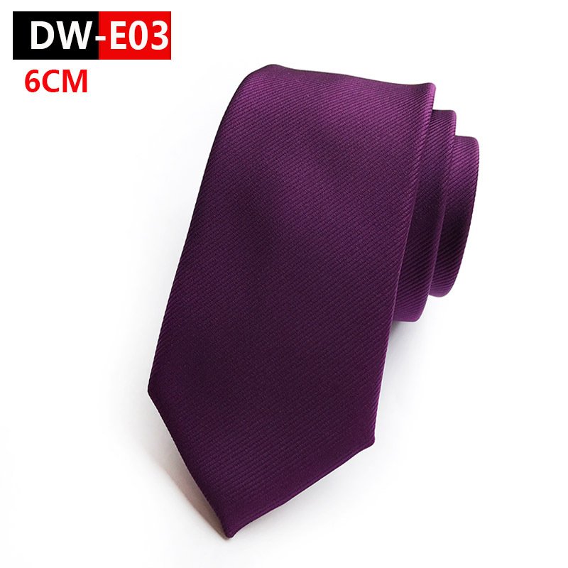 Casual 6cm Slim Solid Red Black Purple Blue Grey Ties Handmade Fashion Men Woven Skinny Necktie For Wedding Party