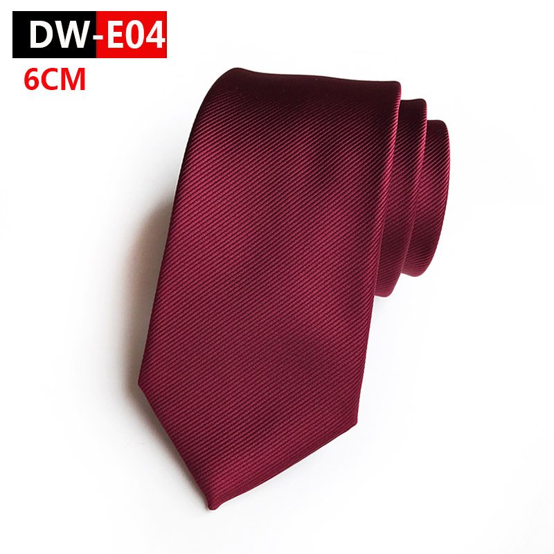 Casual 6cm Slim Solid Red Black Purple Blue Grey Ties Handmade Fashion Men Woven Skinny Necktie For Wedding Party