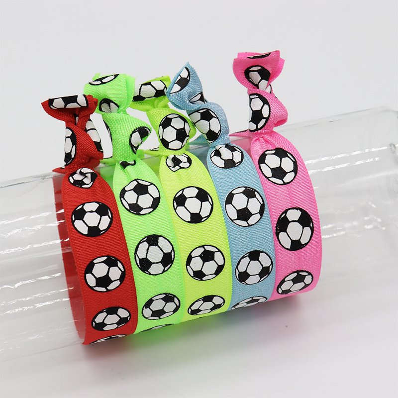 Factory Custom Printed Knot Elastic Hair Ties for Kids Women Accessories