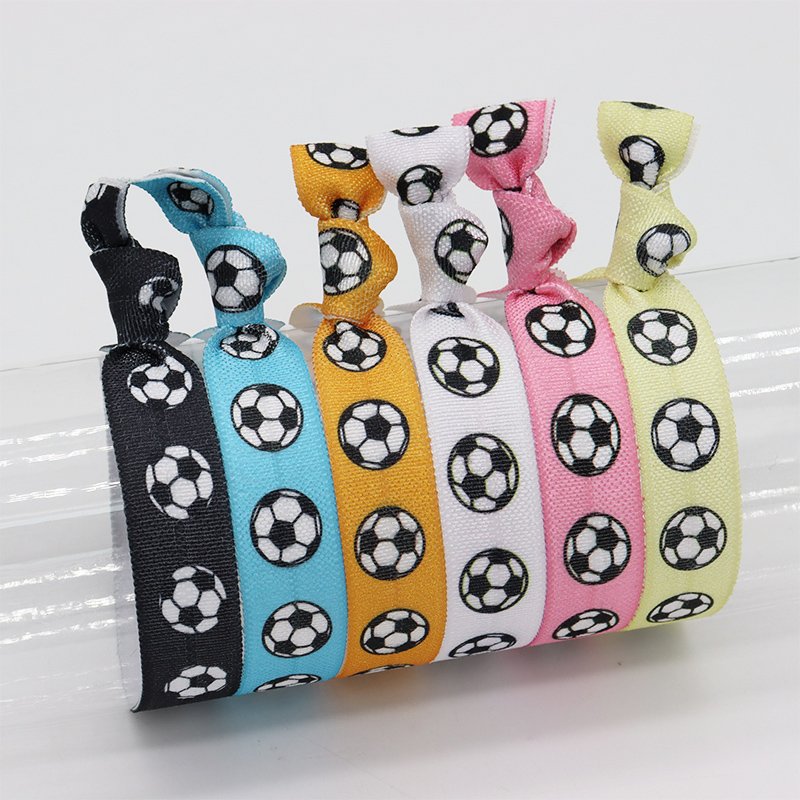Factory Custom Printed Knot Elastic Hair Ties for Kids Women Accessories