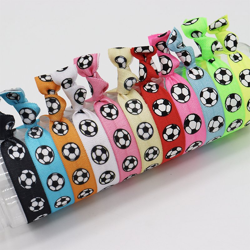 Factory Custom Printed Knot Elastic Hair Ties for Kids Women Accessories