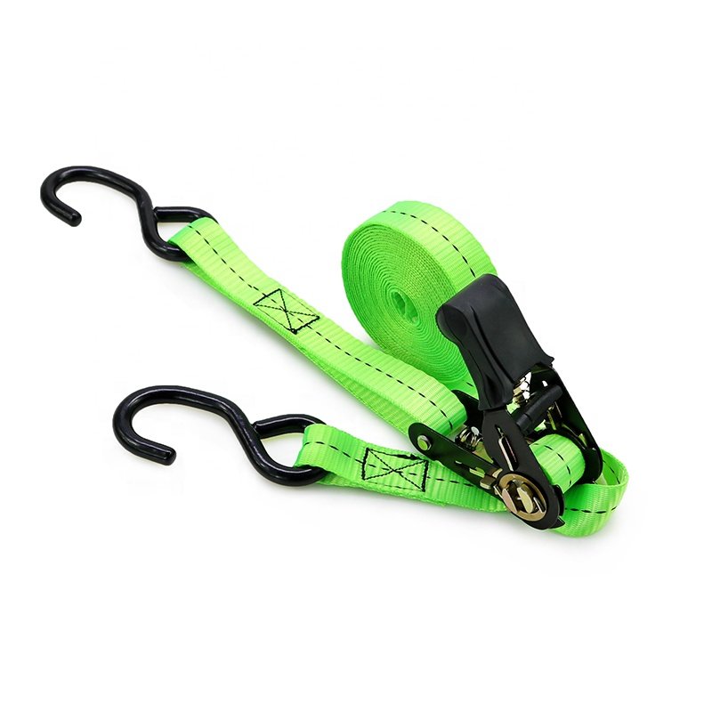 Cargo Lashing Ratchet Strap Belt Ratchet Rubber Tie-Down Straps Hook Keeper