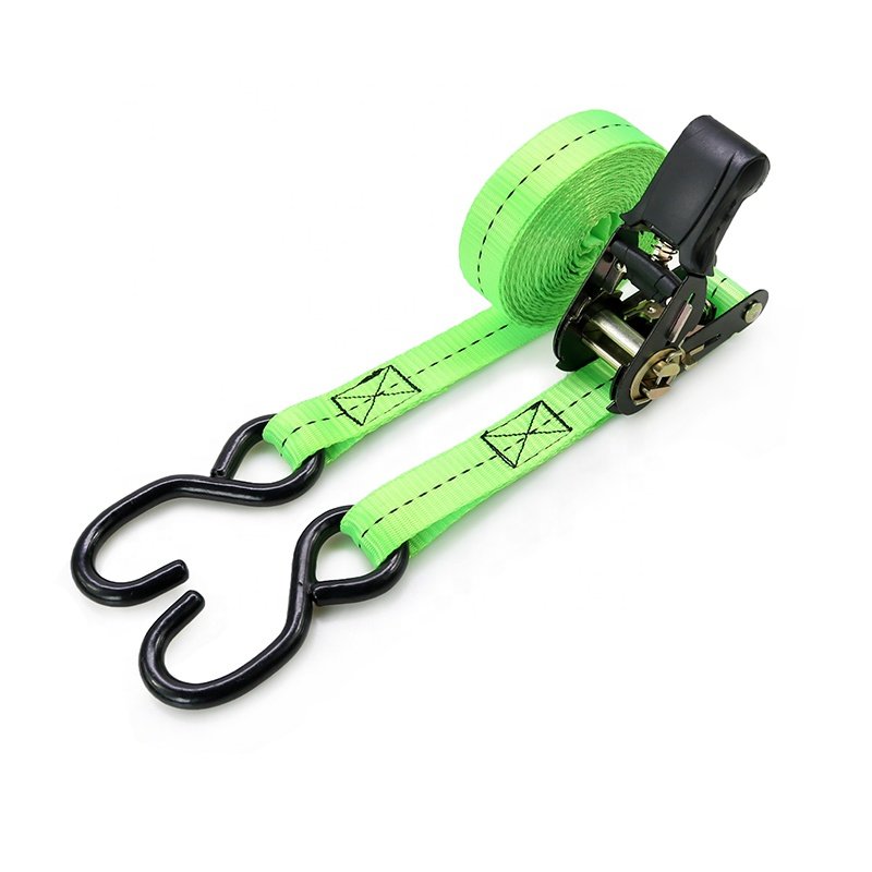 Cargo Lashing Ratchet Strap Belt Ratchet Rubber Tie-Down Straps Hook Keeper