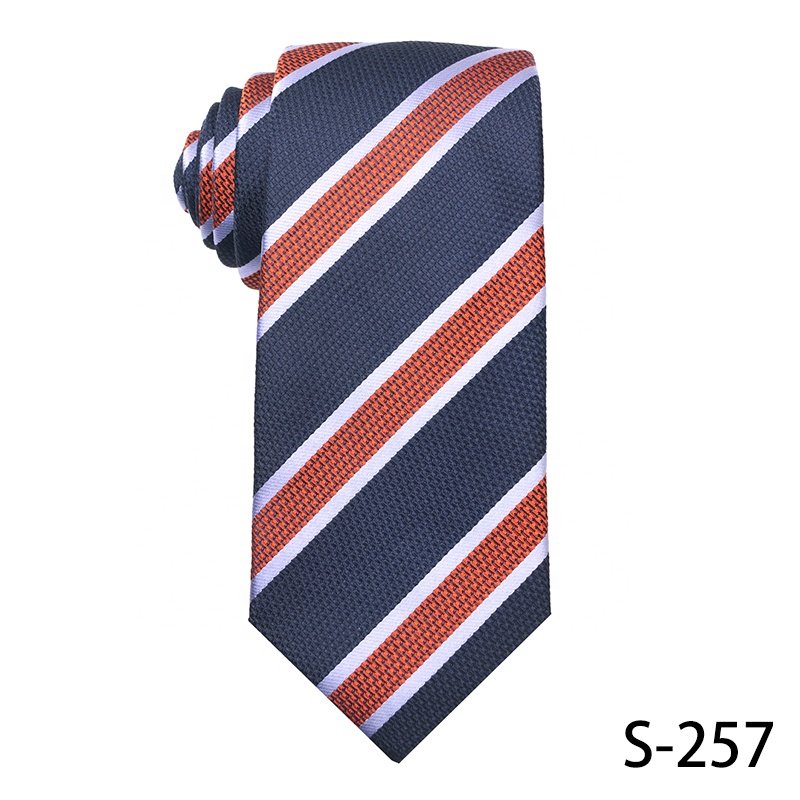 Custom China Made Microfiber Or Polyester Jacquard Woven Mens Ties Business Fashion Orange Tie Design High Quality Necktie