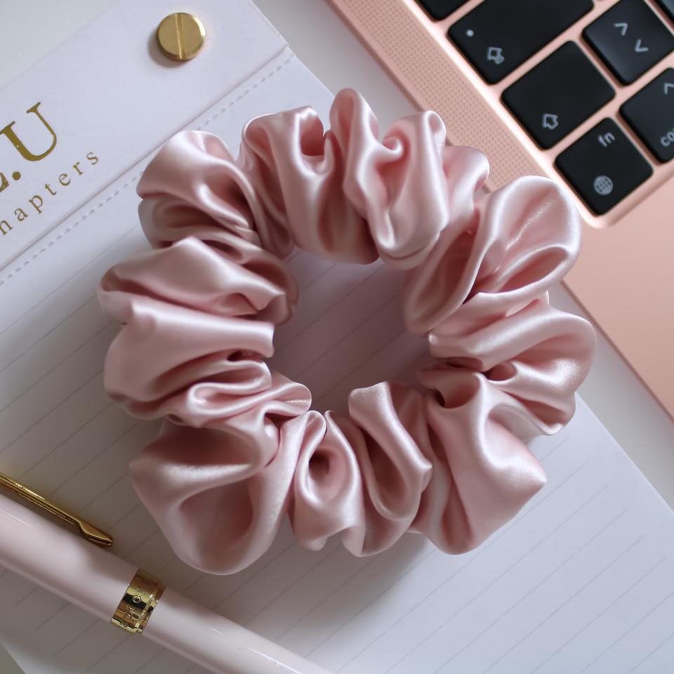 22mm 4cm custom color 100% mulberry silk scrunchies silk hair scrunchies gift set silk pillow case in stock