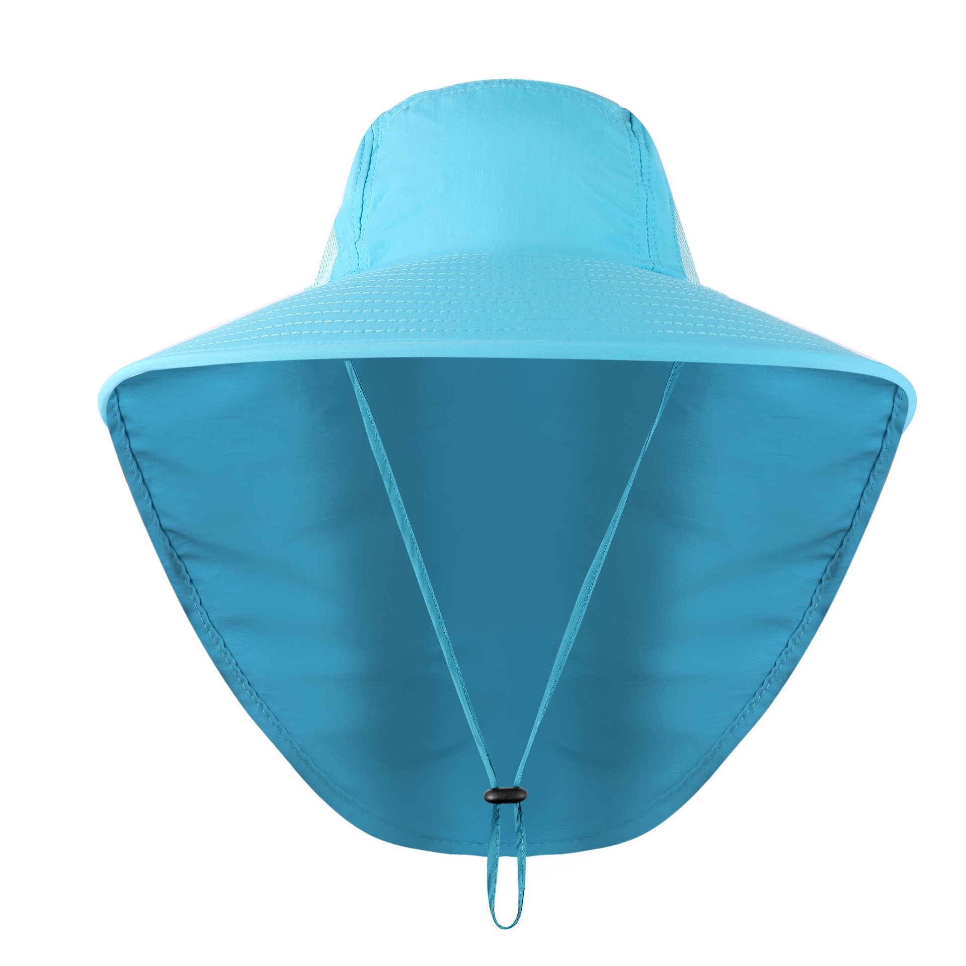 Quick Dry Sunshade Solid Color Customized Porosity Camouflage Wide Brim Neck Protection Foldable Meshes Fishing Bucket Hat