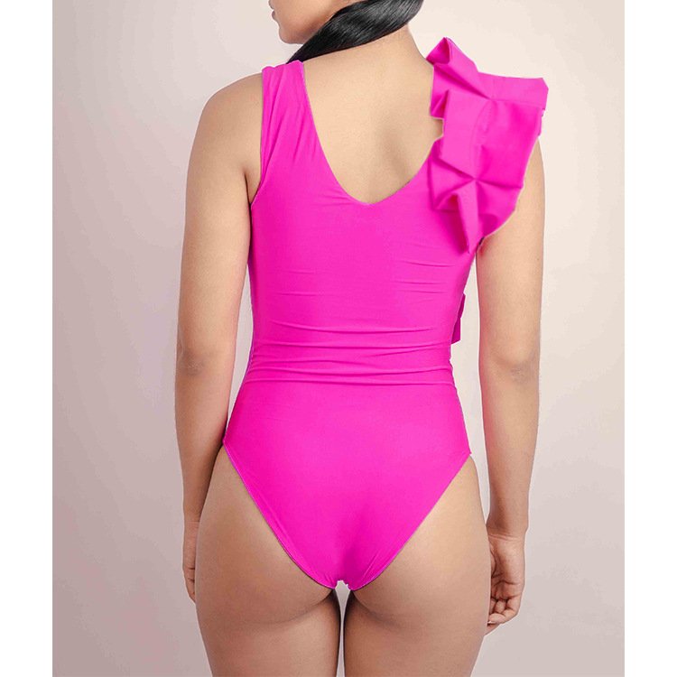 JSN Swimsuits banador swimwear beachwear floral asymmetric one piece swimwear with matching sarong
