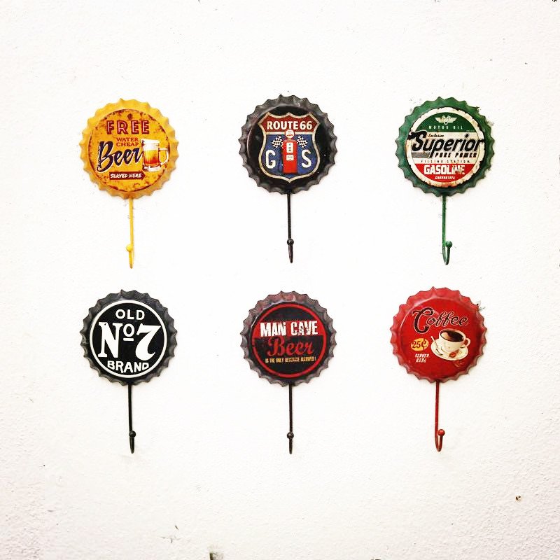 Custom Retro Metal Beer Bottle Tin Sign Bar Pub Club Decoration Bottle Blank Signs Wall Decor Metal Hanger Hook Wall Hook